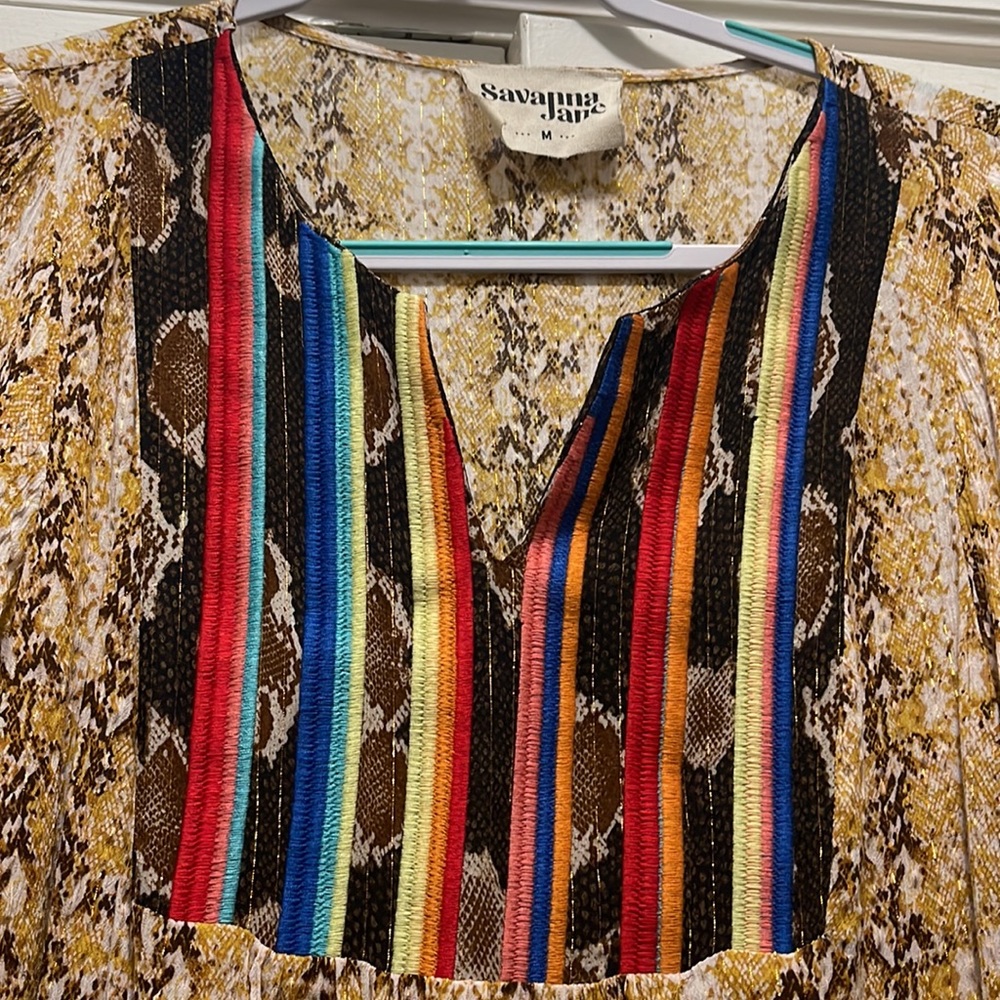 Savanna Jane Colorful Snakeskin Blouse - Picture 2 of 5